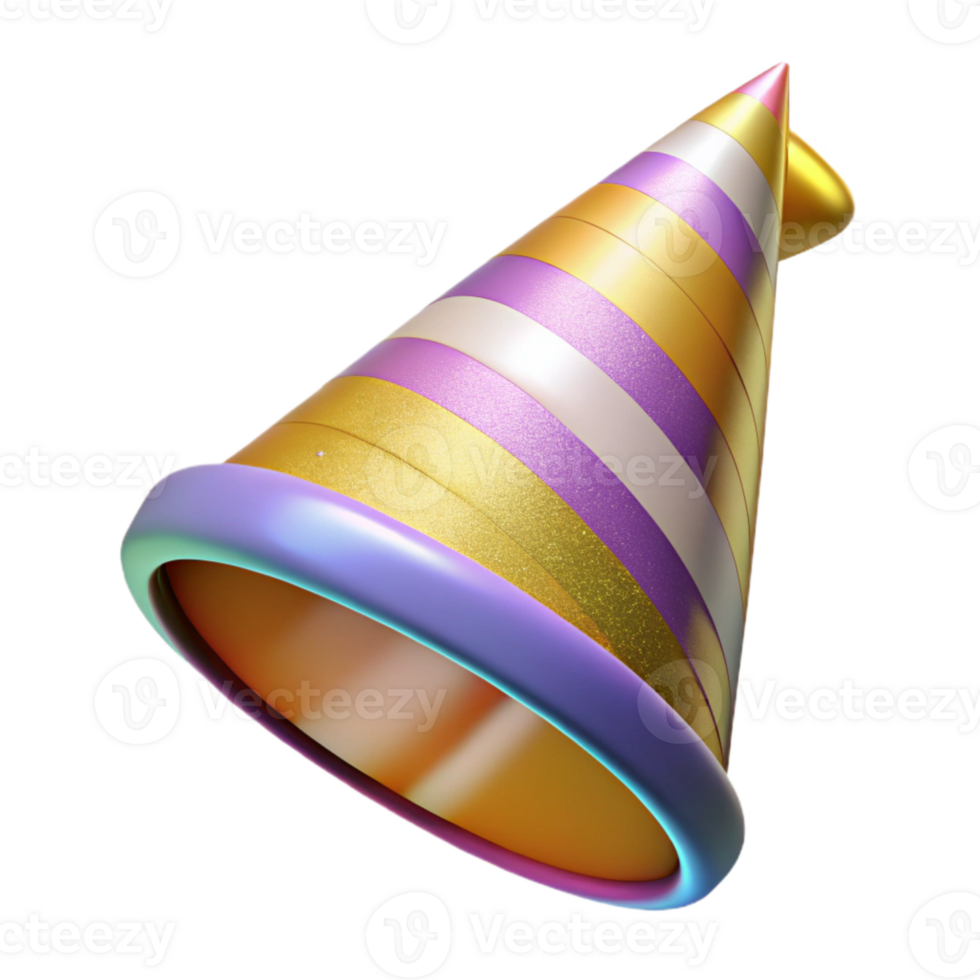 serene rustic Birthday Hat Cone Shaped Colorful Stripes Transparent genuine png