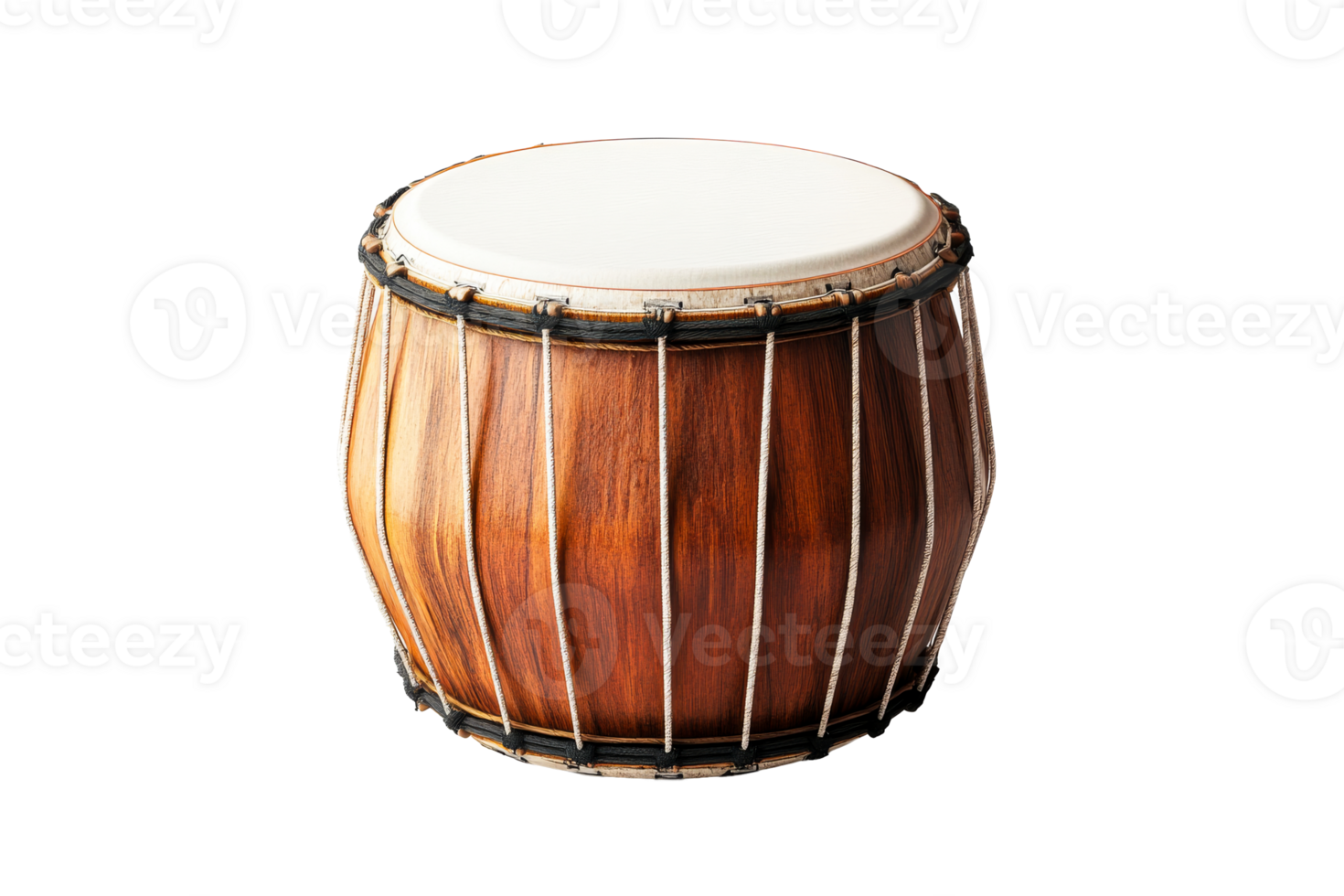 Indian percussion instrument, traditional djembe, wooden drum, cut out transparent png