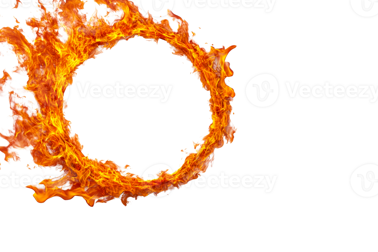 Ring of Fire, fiery, circle of flames, hot, blazing inferno, cut out transparent png