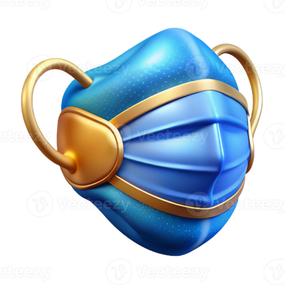 vibrant classic Blue Medical Mask Protection Icon Cutout for Health Campaigns genuine png