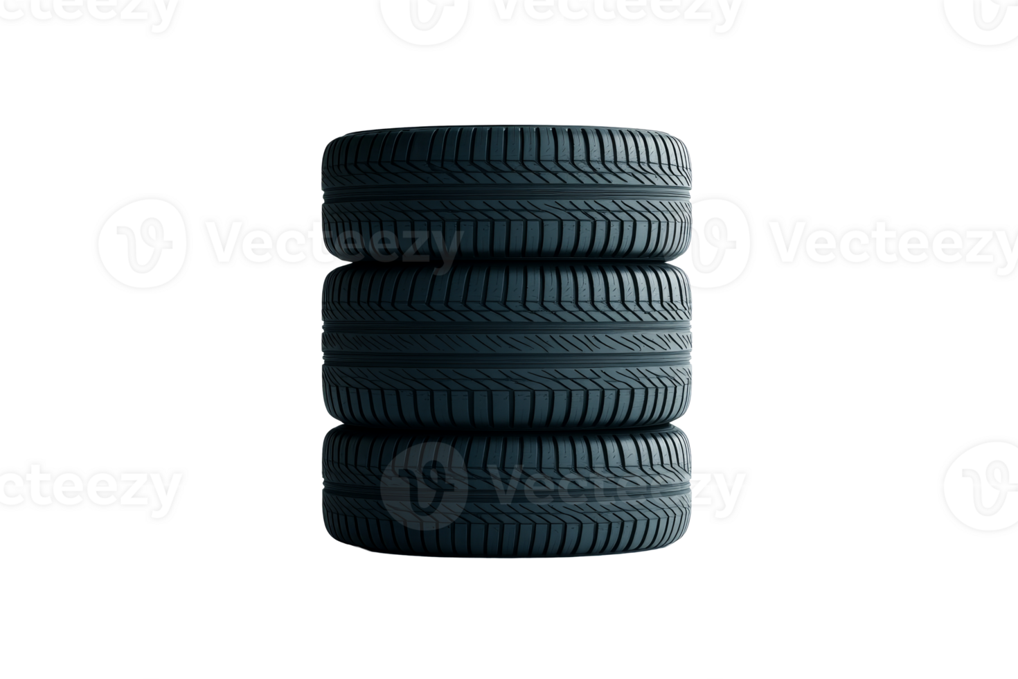 Stack of New Car Tires Isolated, cut out transparent png