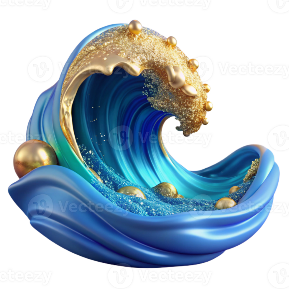 magnificent vintage Blue Ocean Wave Transparent for Marine Graphics high resolution png