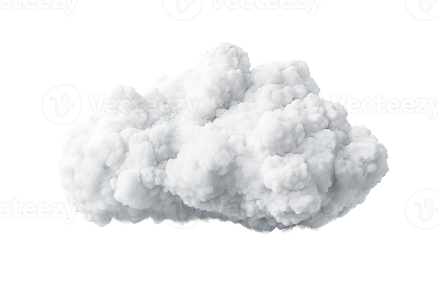 Fluffy, spherical white cloud formations, abstract shape, cut out transparent png