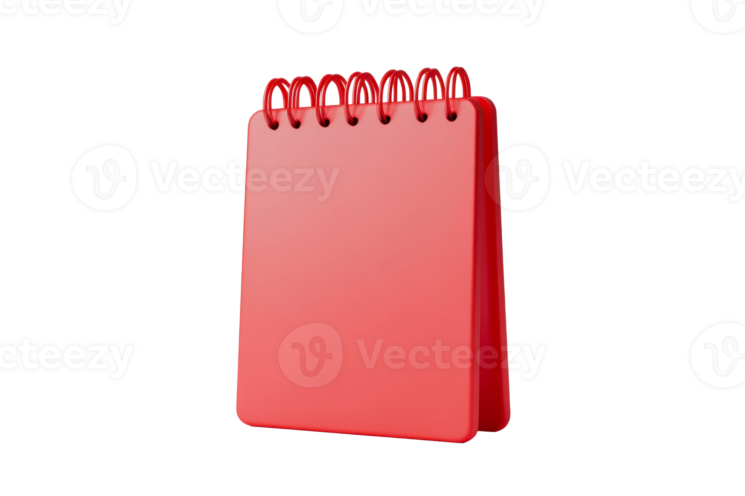 Red office calendar for notes and planning, cut out transparent png