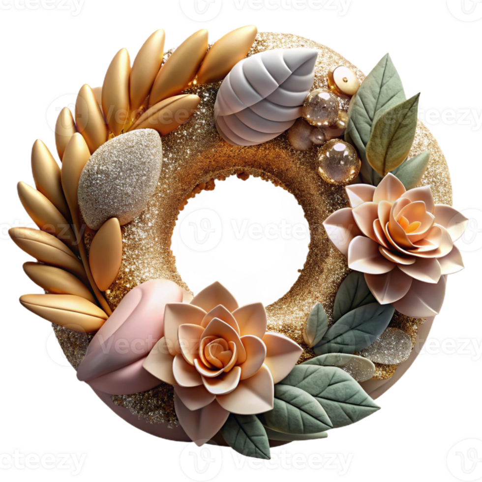 extraordinary classic Botanical Wreath Element Transparent for Holiday Designs professional png