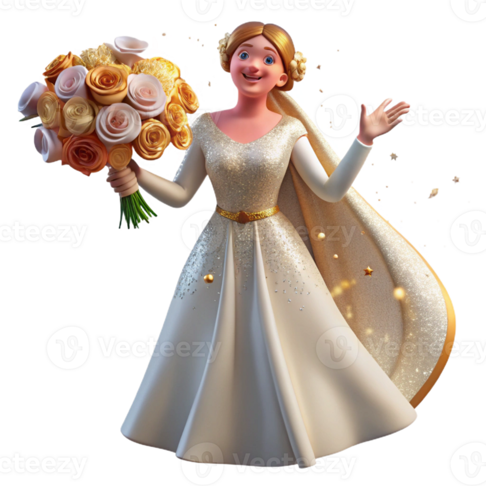 elegant creative Bouquet Toss Bride Throwing Flowers Transparent for Wedding Photos professional png