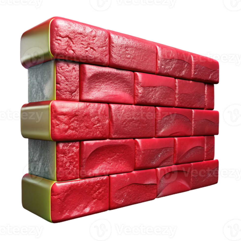 beautiful vintage Brick Wall Red Texture Pattern Cutout Building Material premium png