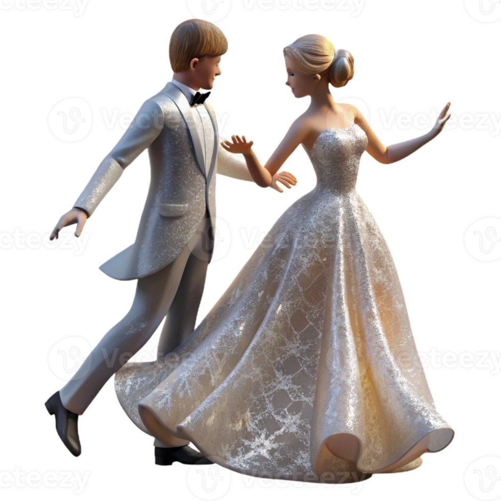 serene abstract Bride and Groom Dancing Silhouette Transparent premium png