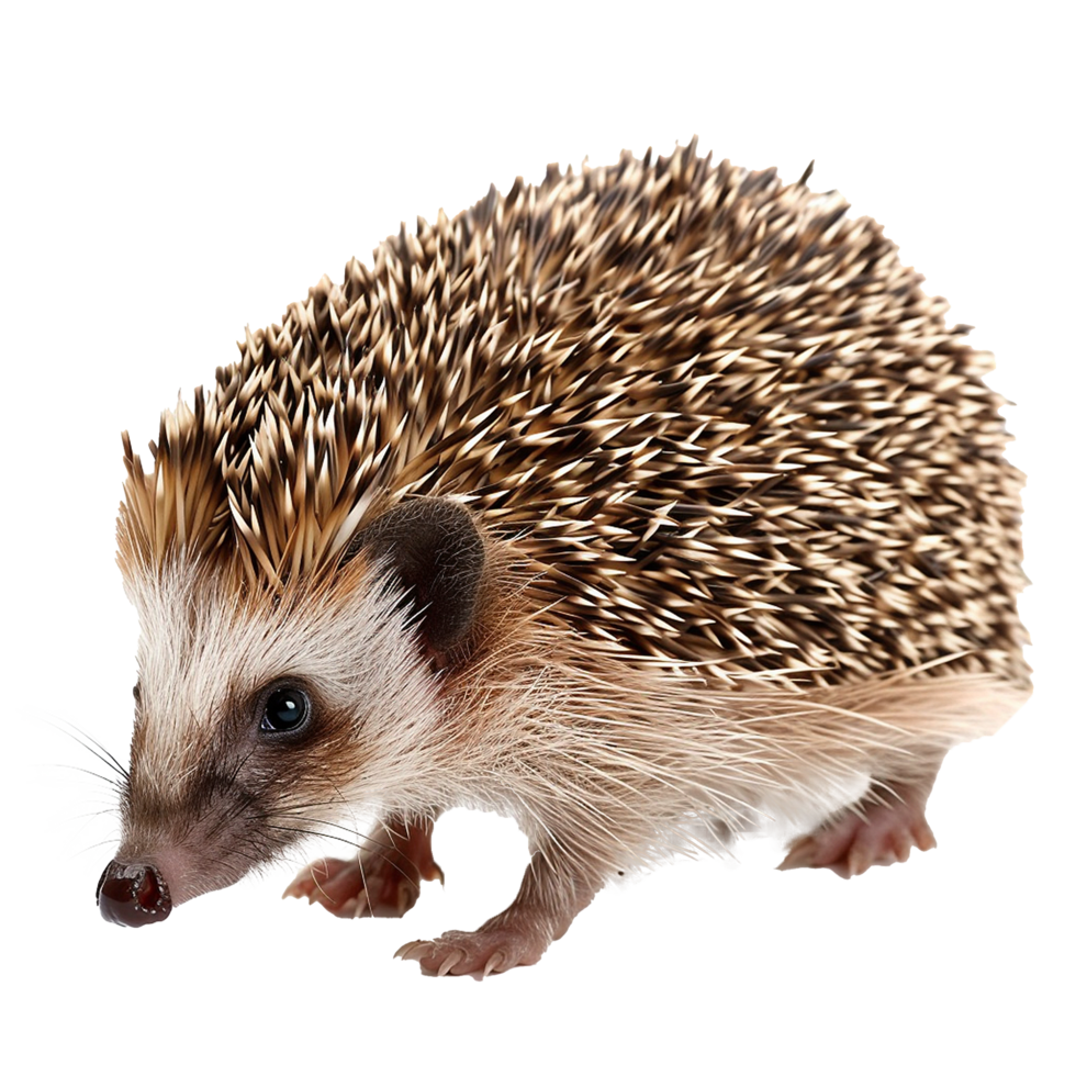 Adorable Hedgehog Closeup Showing Detailed Spines and Features png