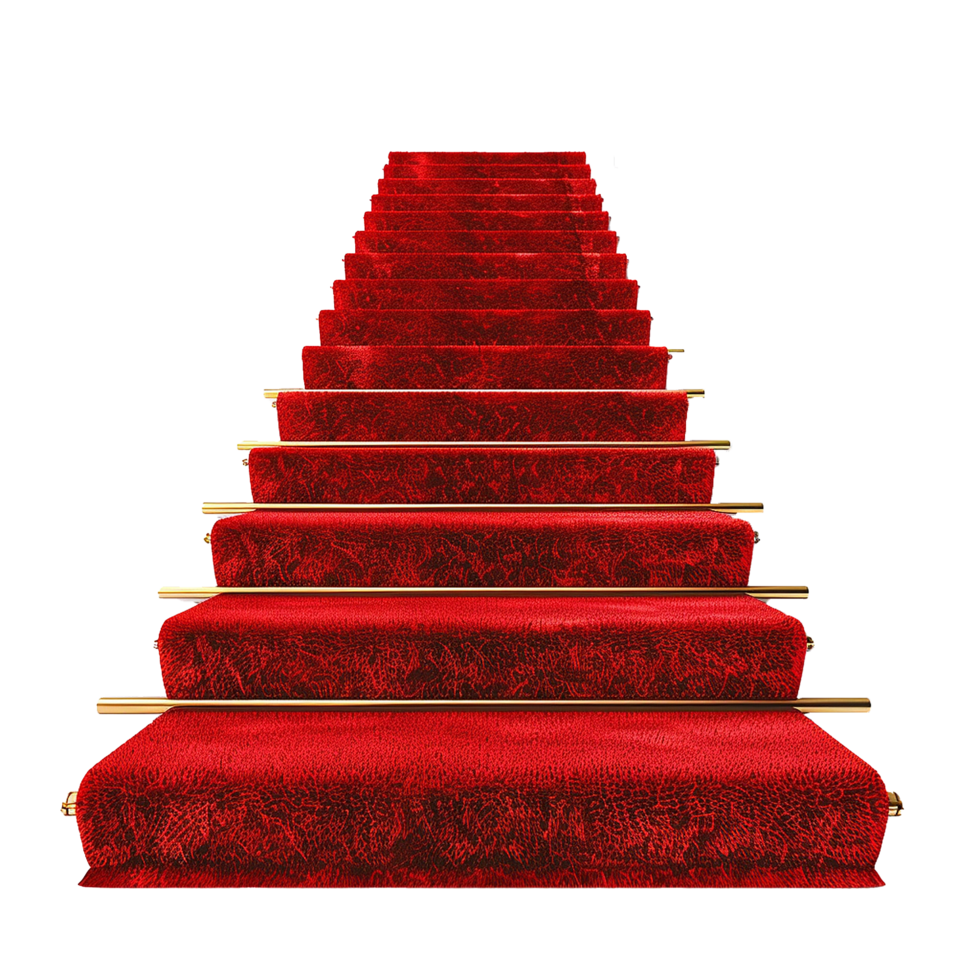 Red Carpet Staircase Leading Upwards to Success and Achievement png
