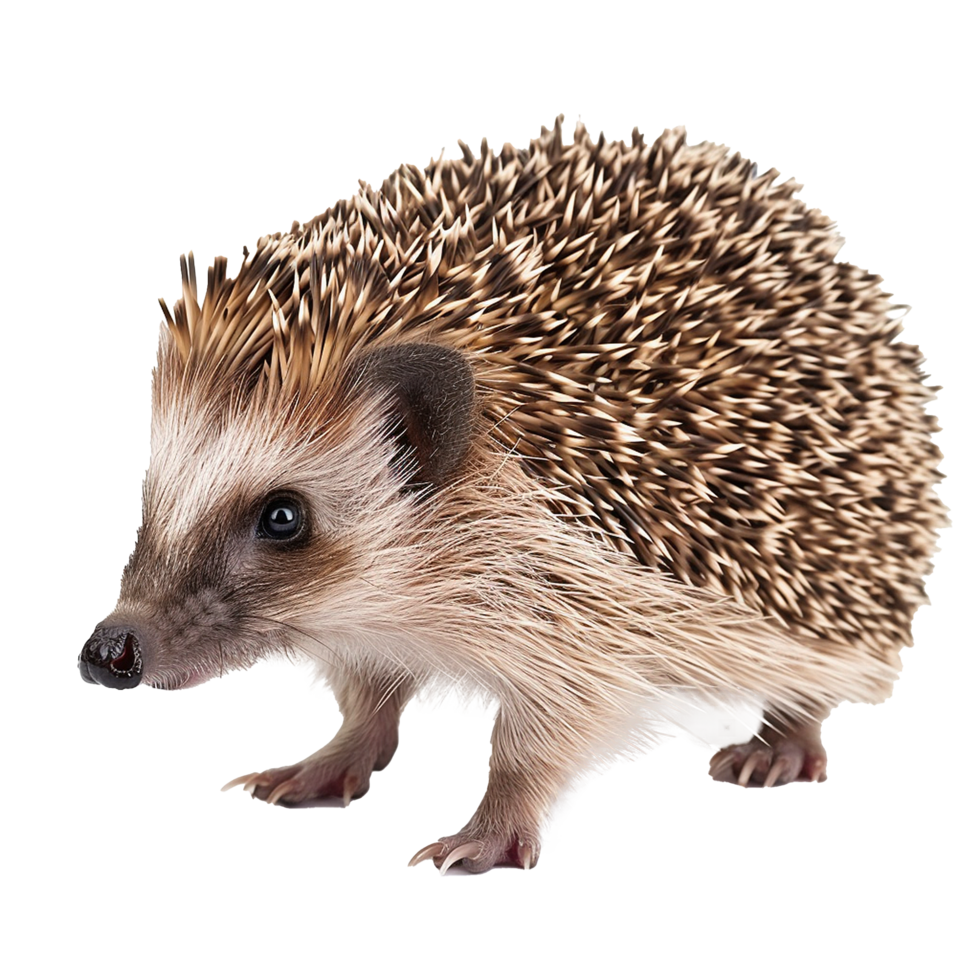 Closeup of an Adorable Hedgehog with Brown and Tan Spines png