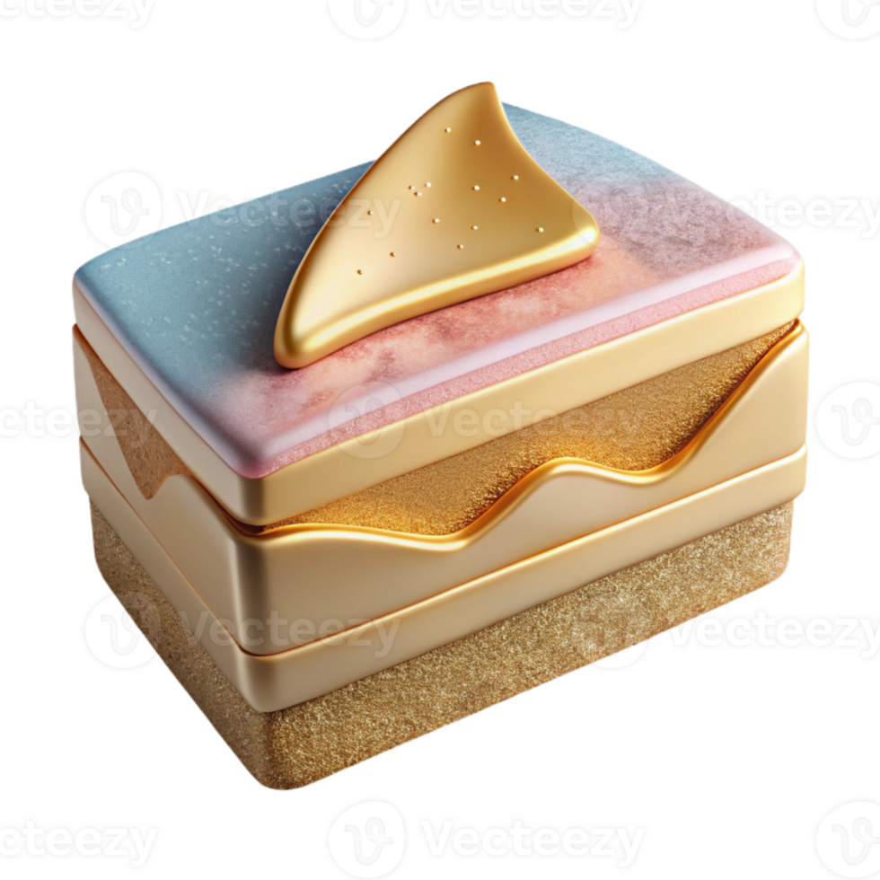 wonderful vintage Cake Slice with Icing Isolated for Dessert Menus exclusive png