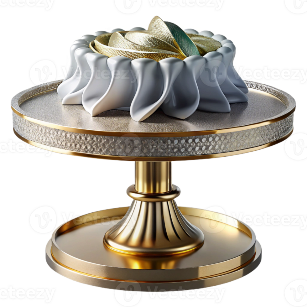 beautiful minimalist Cake Stand Silver Pedestal Display Isolated genuine png