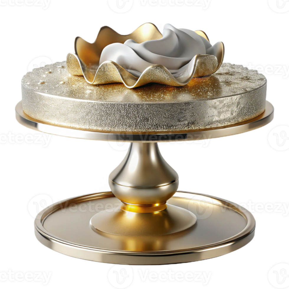 elegant creative Cake Stand Silver Pedestal Display Isolated premium png