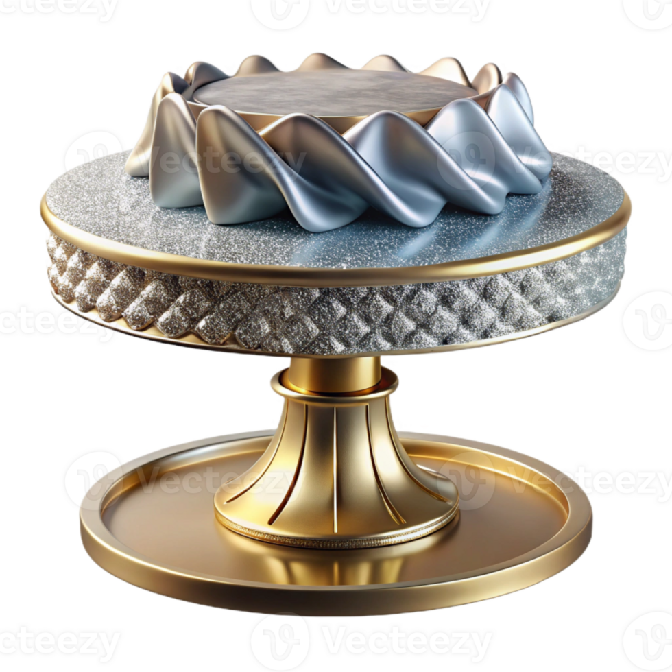 dramatic rustic Cake Stand Silver Pedestal Display Isolated genuine png
