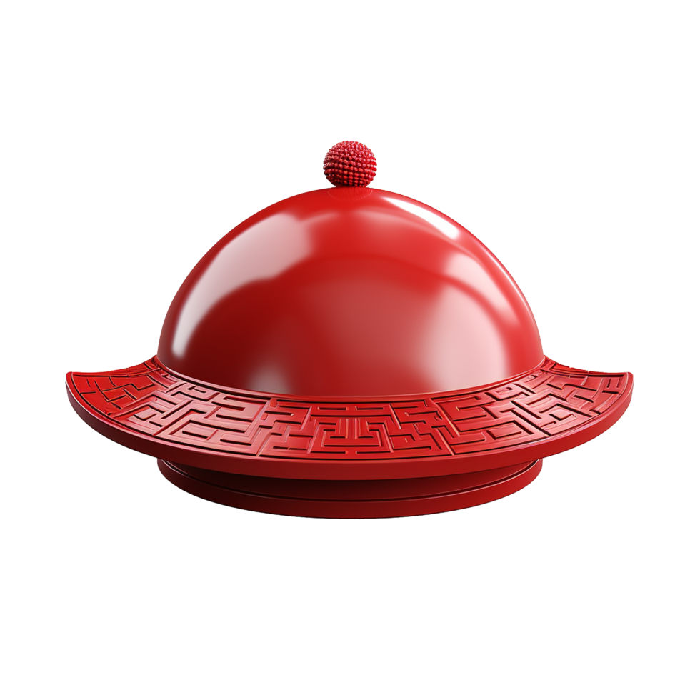 Elegant Red Chinese Style Dome Lidded Dish Server for Special Occasions png