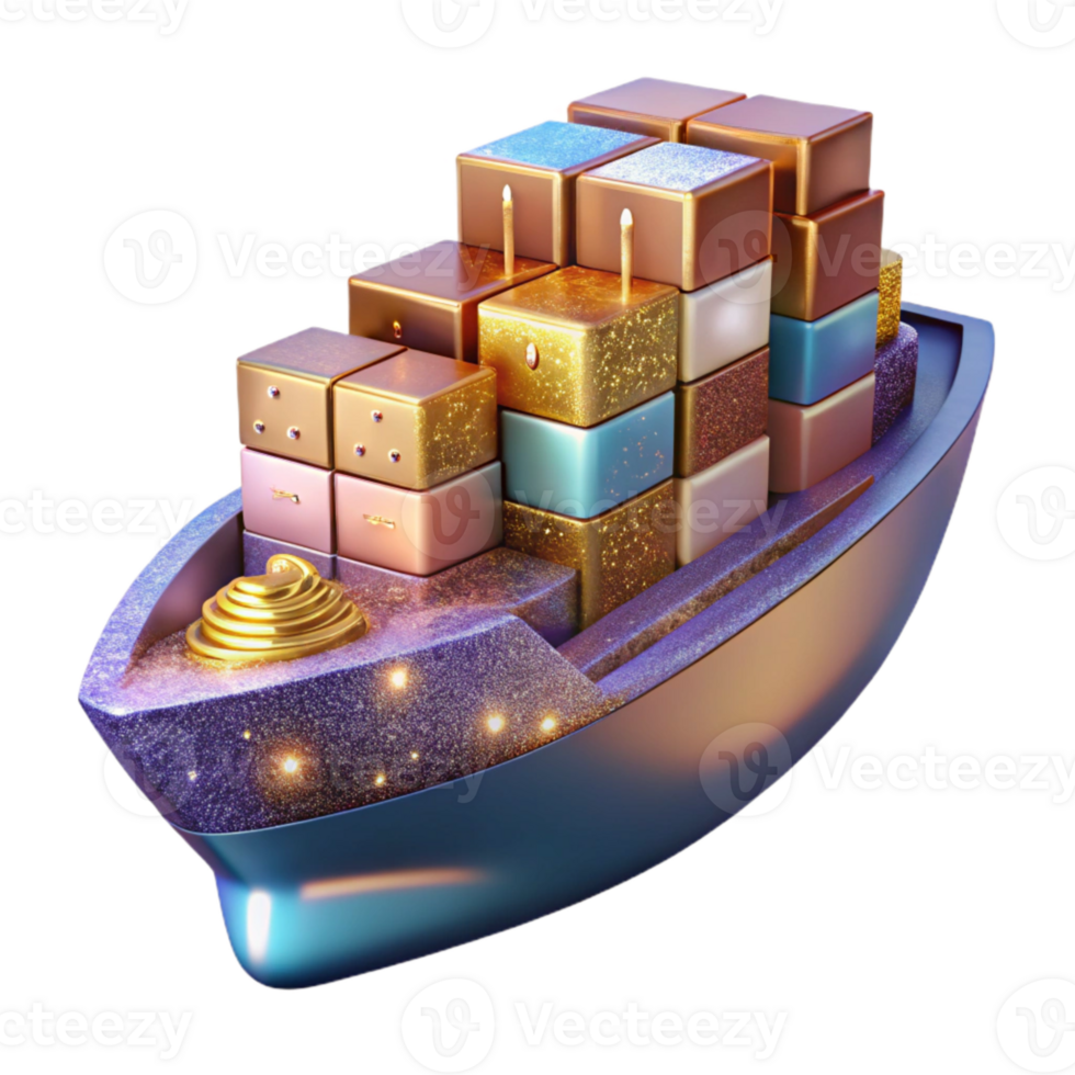 beautiful classic Cargo Ship Transparent Background for Logistics Projects png