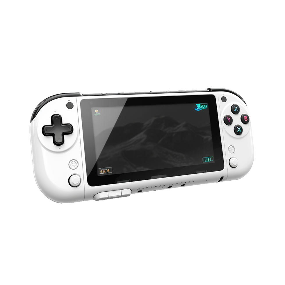 New Retro Handheld Gaming Console with Modern Features and Stylish White Design png