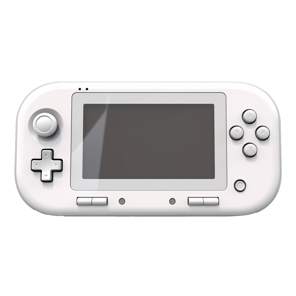 White Wireless Portable Handheld Game Console with Screen and Buttons png