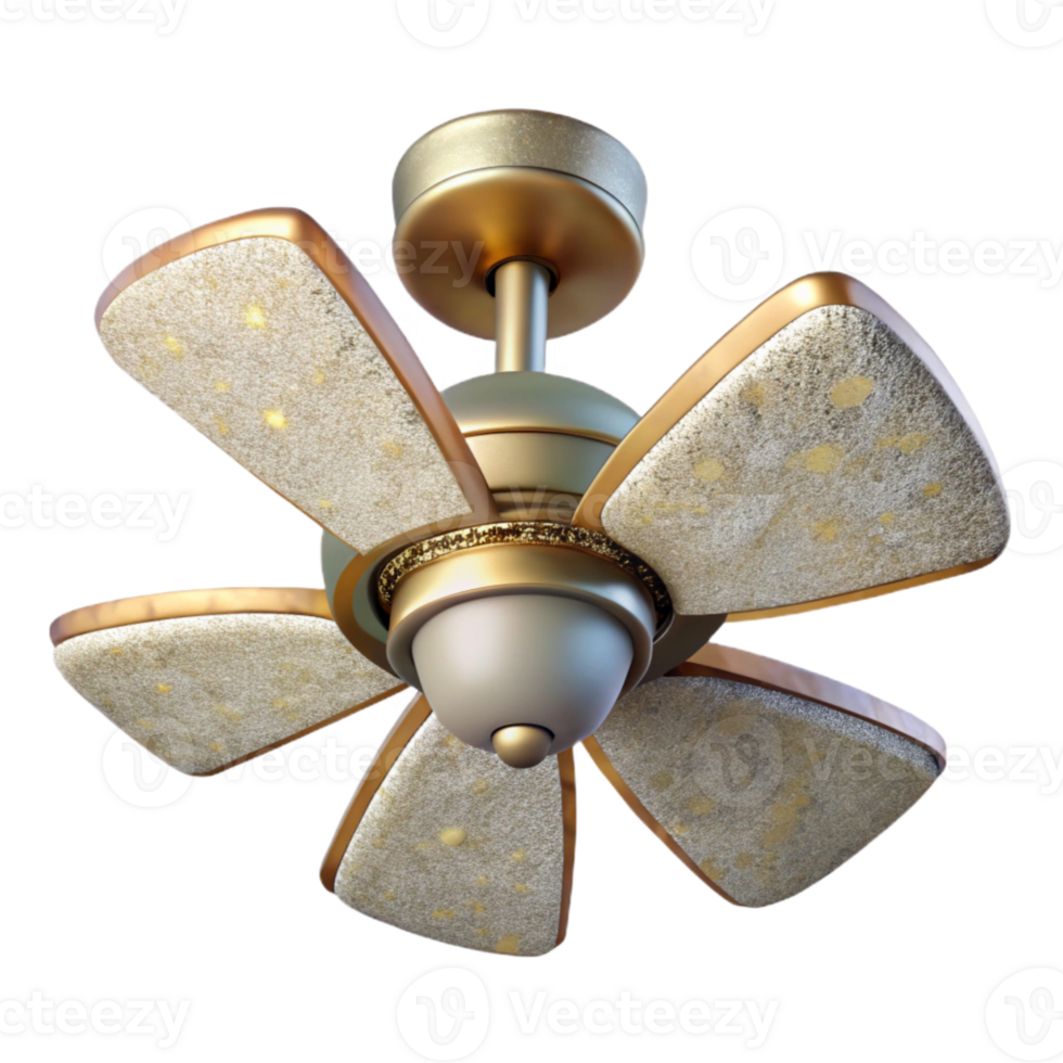 serene modern Ceiling Fan Isolated for Air Circulation Design high quality png