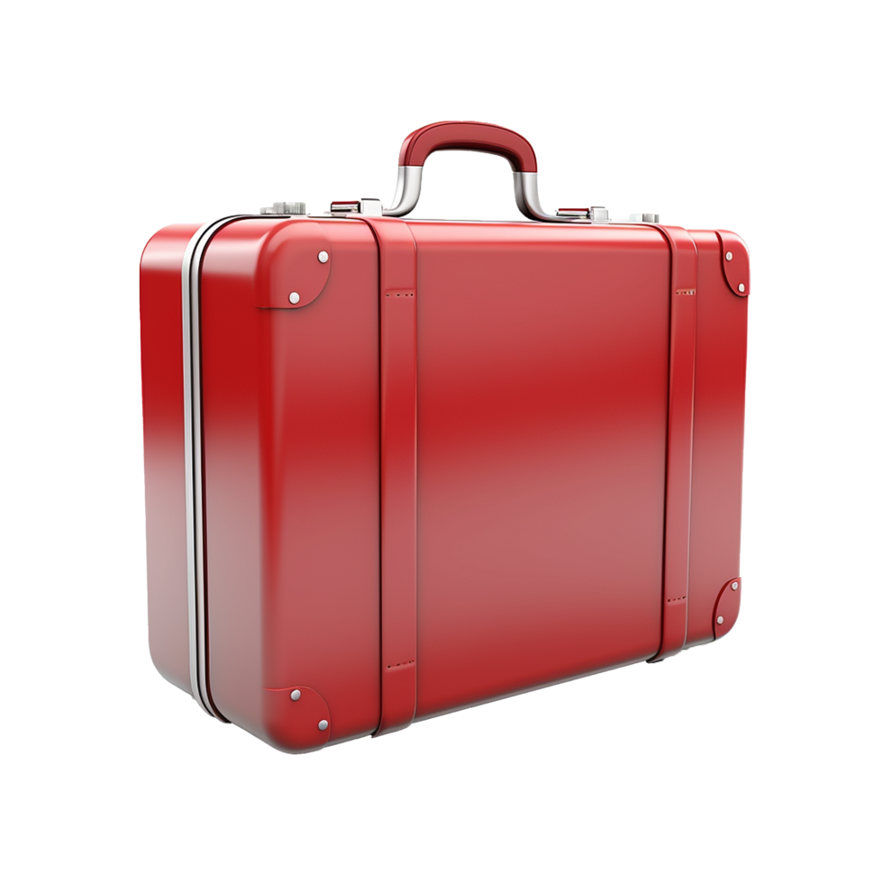 A Classic Red Vintage Suitcase Ready for Travel Adventures png