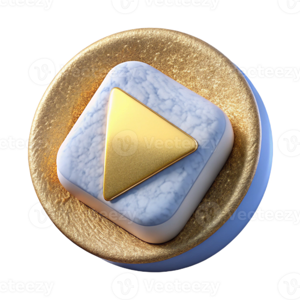 dramatic abstract Clean Play Button Icon Cutout for Multimedia Projects png