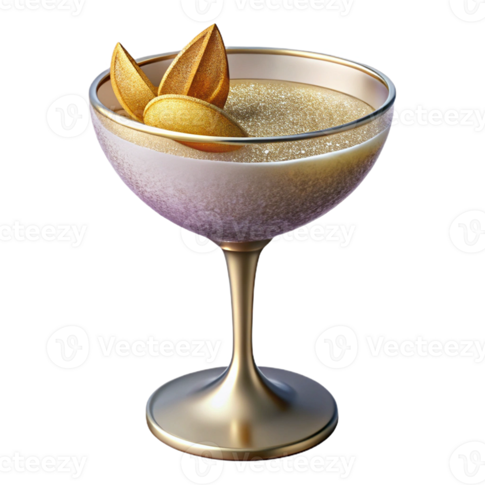 dramatic abstract Cocktail Glass with Garnish Isolated for Bar Promotion genuine png