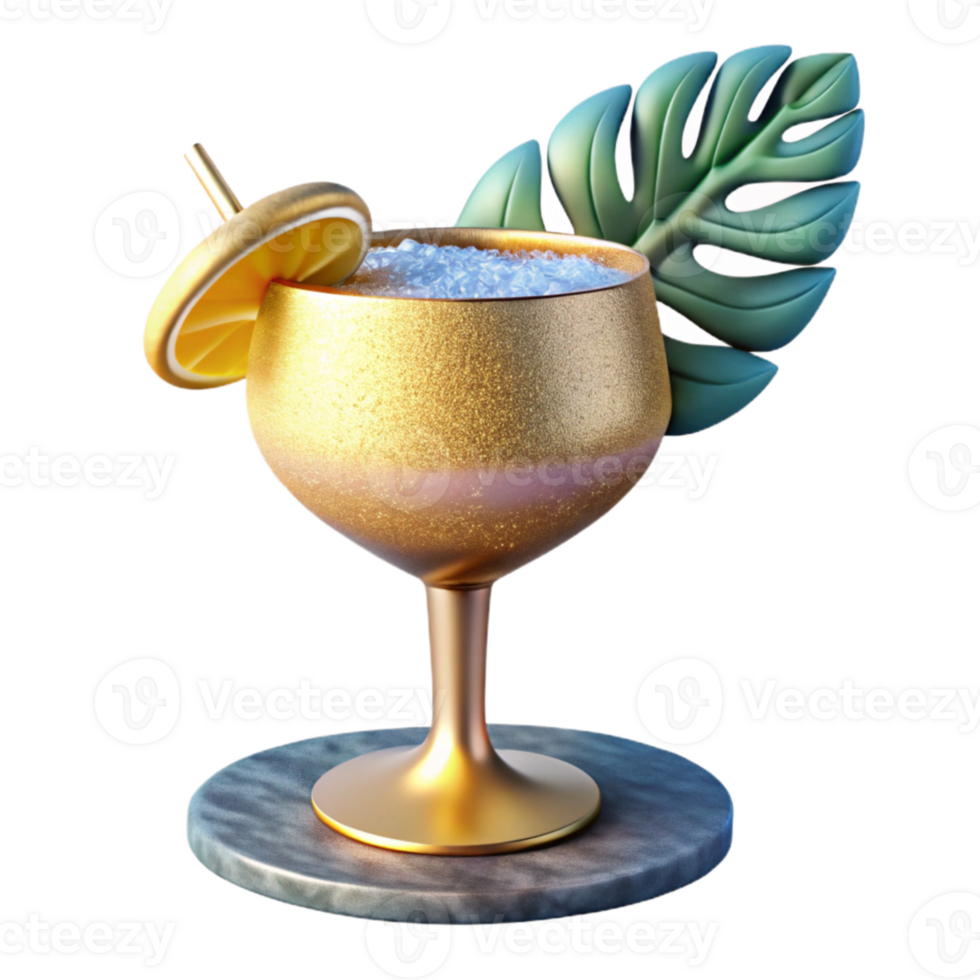 beautiful vintage Cocktail Glass with Garnish Isolated for Bar Promotion detailed png