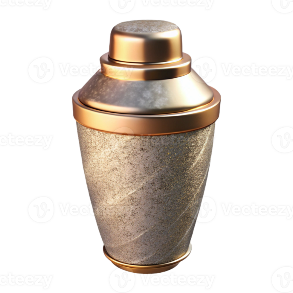 beautiful abstract Cocktail Shaker gold Bar Tool Cutout for Mixology detailed png