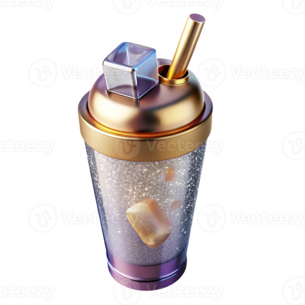 wonderful traditional Cocktail Shaker with Ice Transparent for Bar Supplies professional png