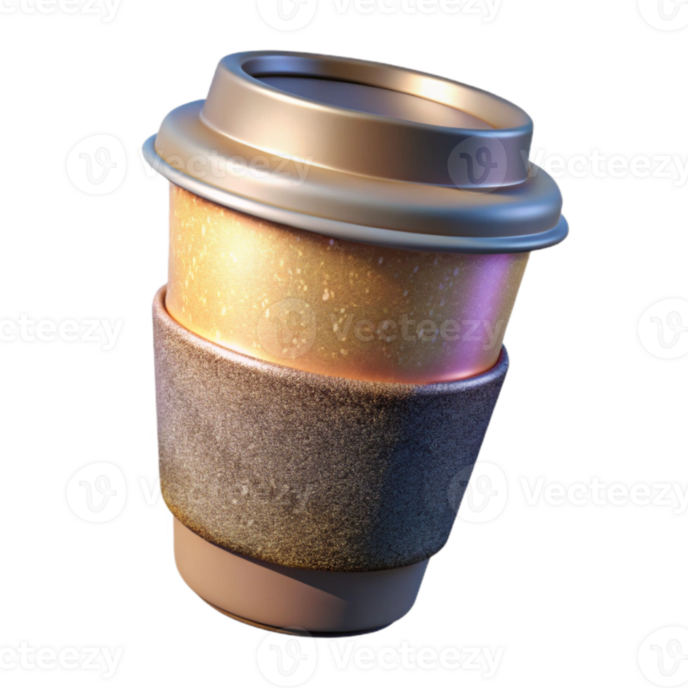 vibrant artistic Coffee Cup Sleeve Insulated Isolated for Coffee Shops high quality png
