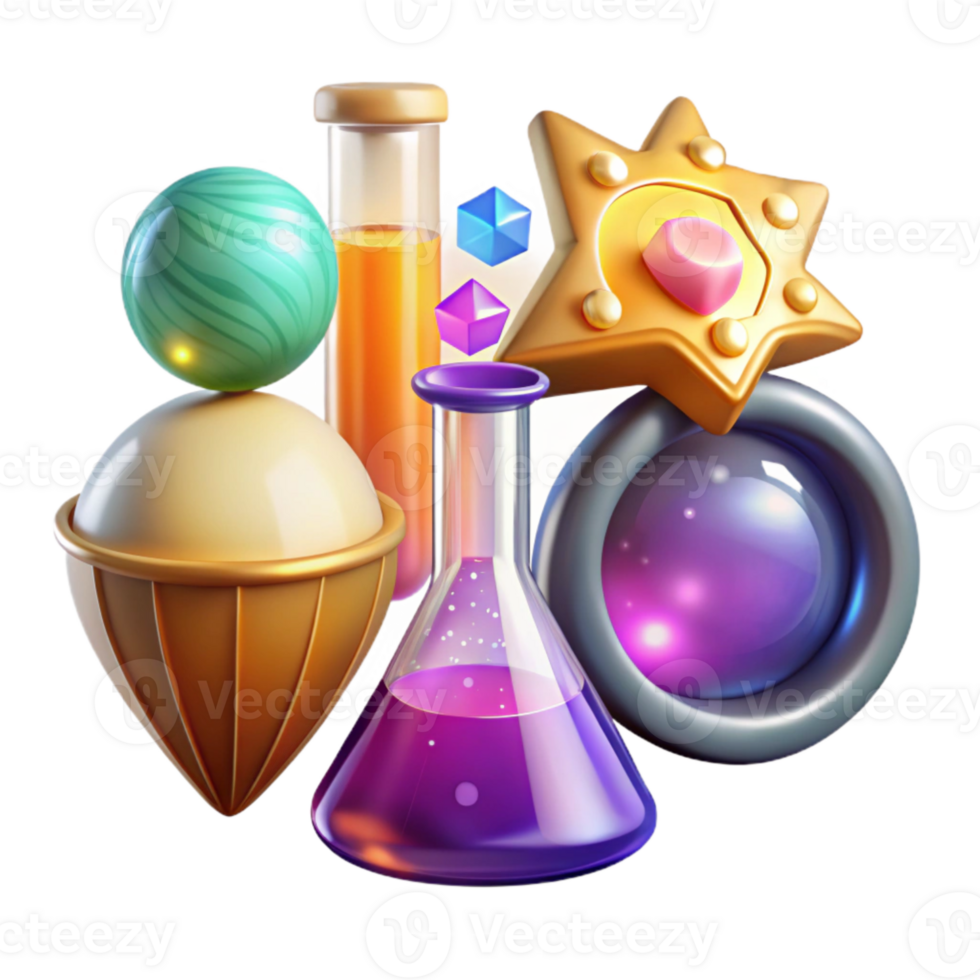 impressive classic Colorful Science Icons Transparent Background for Educational Projects png