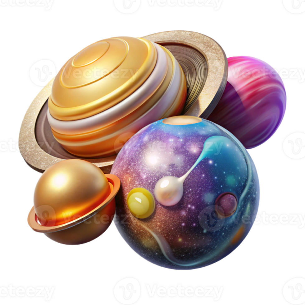 dramatic classic Colorful Solar System Planets Transparent for Space Exploration professional png