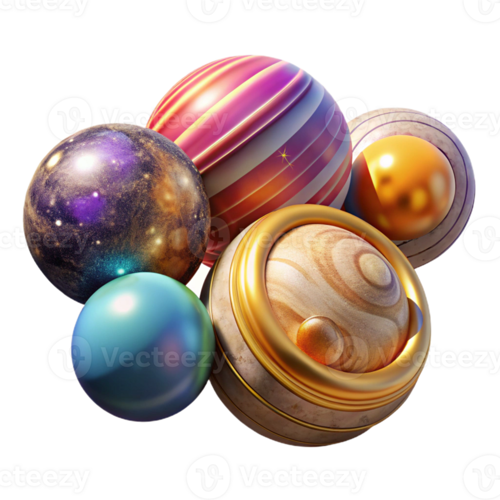 elegant classic Colorful Solar System Planets Transparent for Space Exploration png