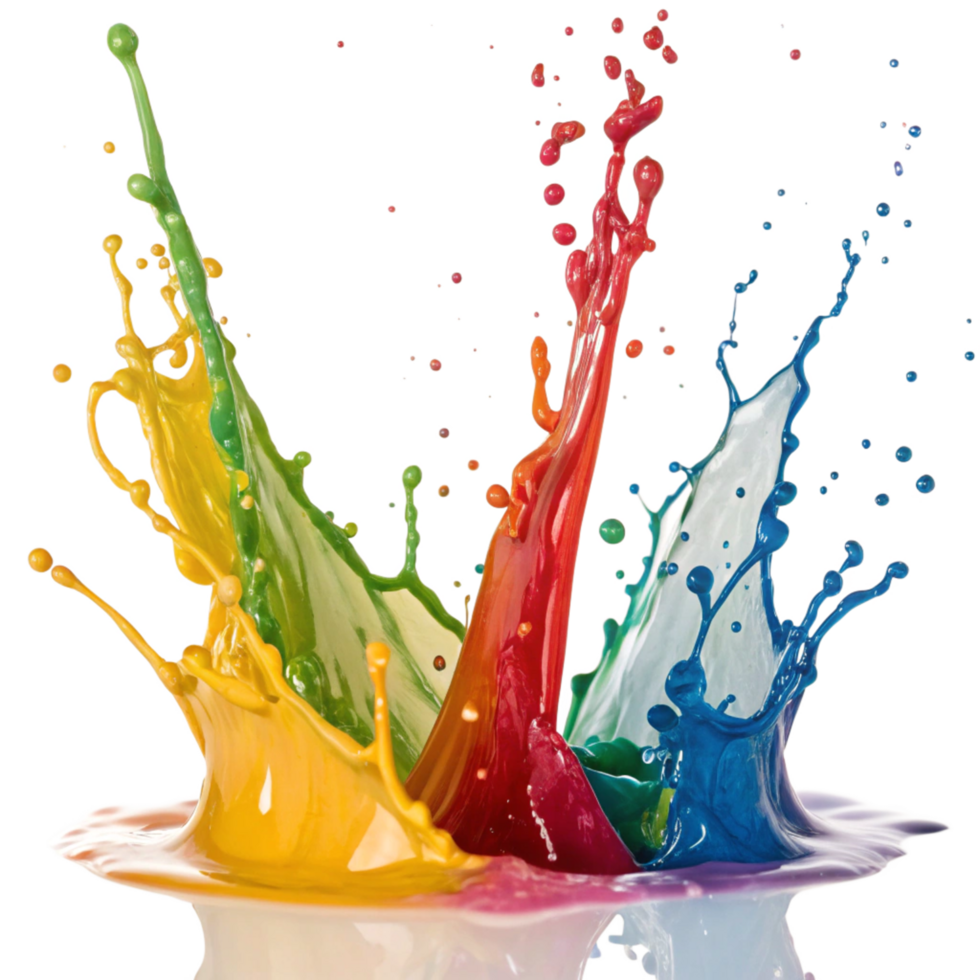 Vibrant Colorful Paint Explosion Splash in Motion Abstract Art png
