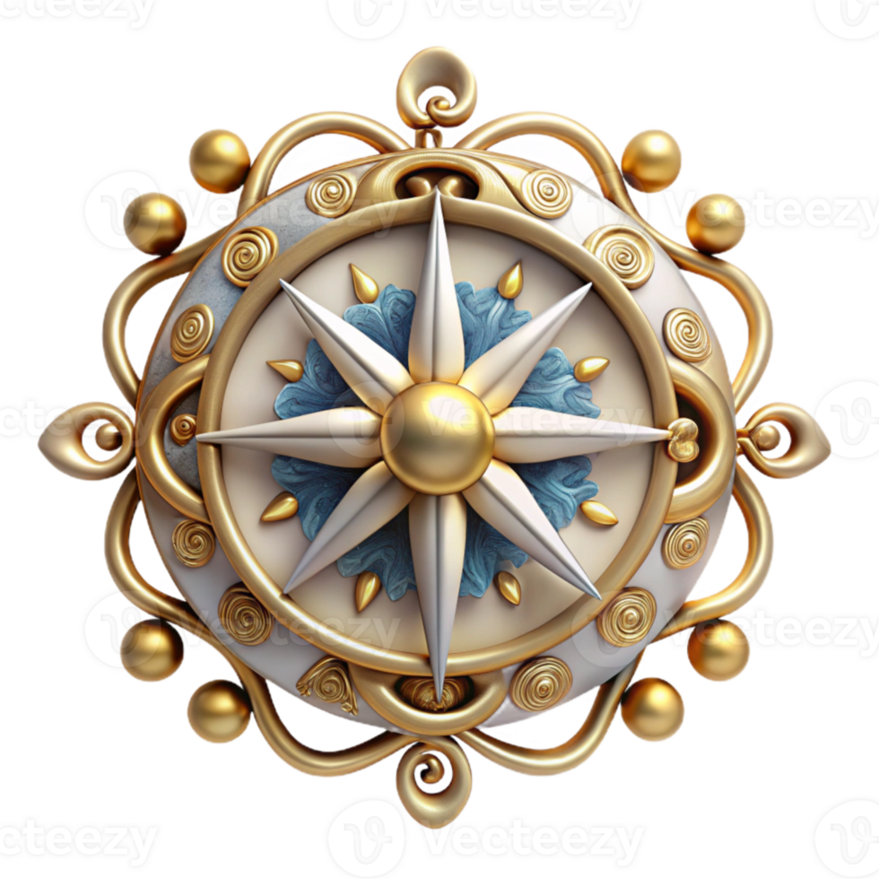 dramatic vintage Compass Rose with Decorative Ornaments and Details Transparent for Artistic Maps genuine png