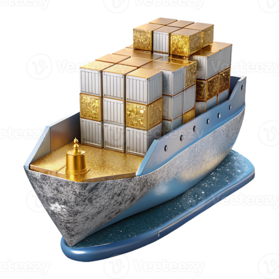 elegant vintage Container Ship at Port Isolated Cutout for Global Trade png