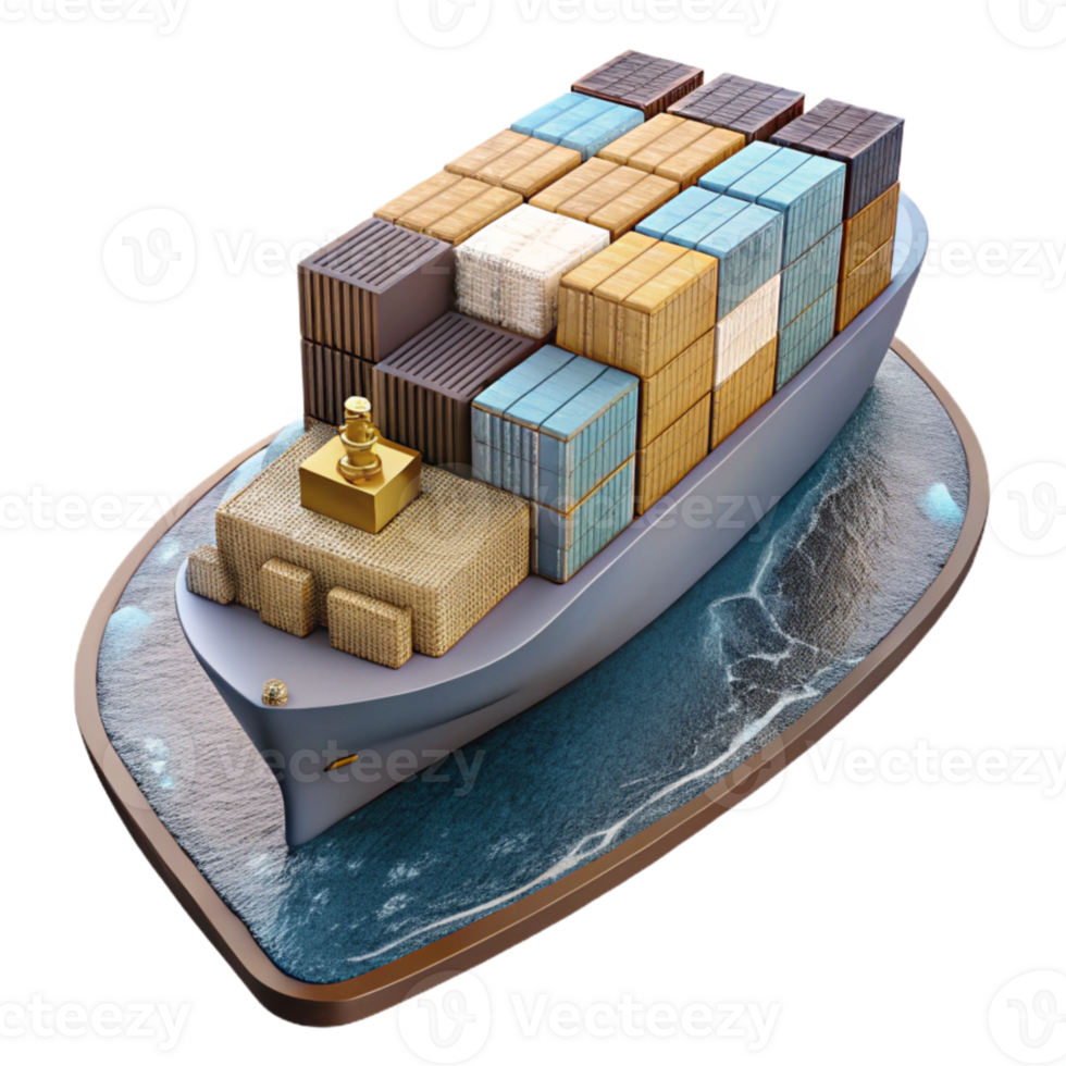 impressive creative Container Ship at Port Isolated Cutout for Global Trade high quality png