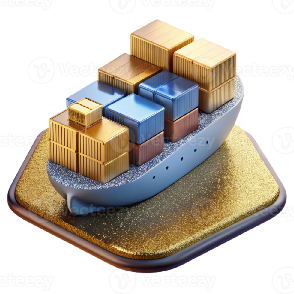 magnificent classic Container Ship at Port Isolated Cutout for Global Trade professional png