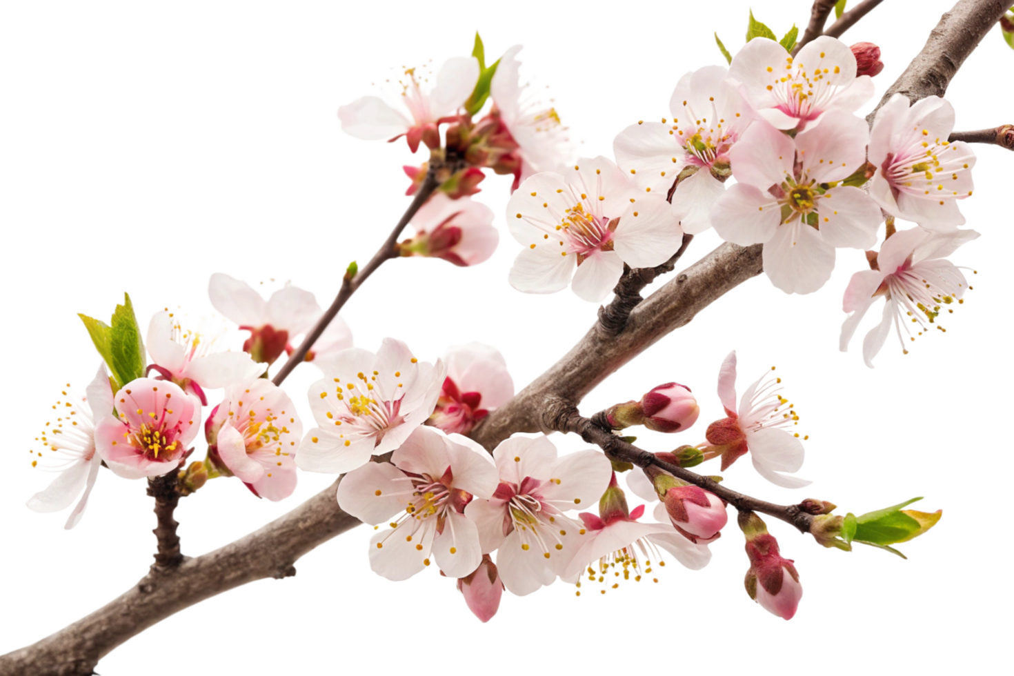 Stunning Closeup of Delicate Pink Apricot Blossoms on a Branch png