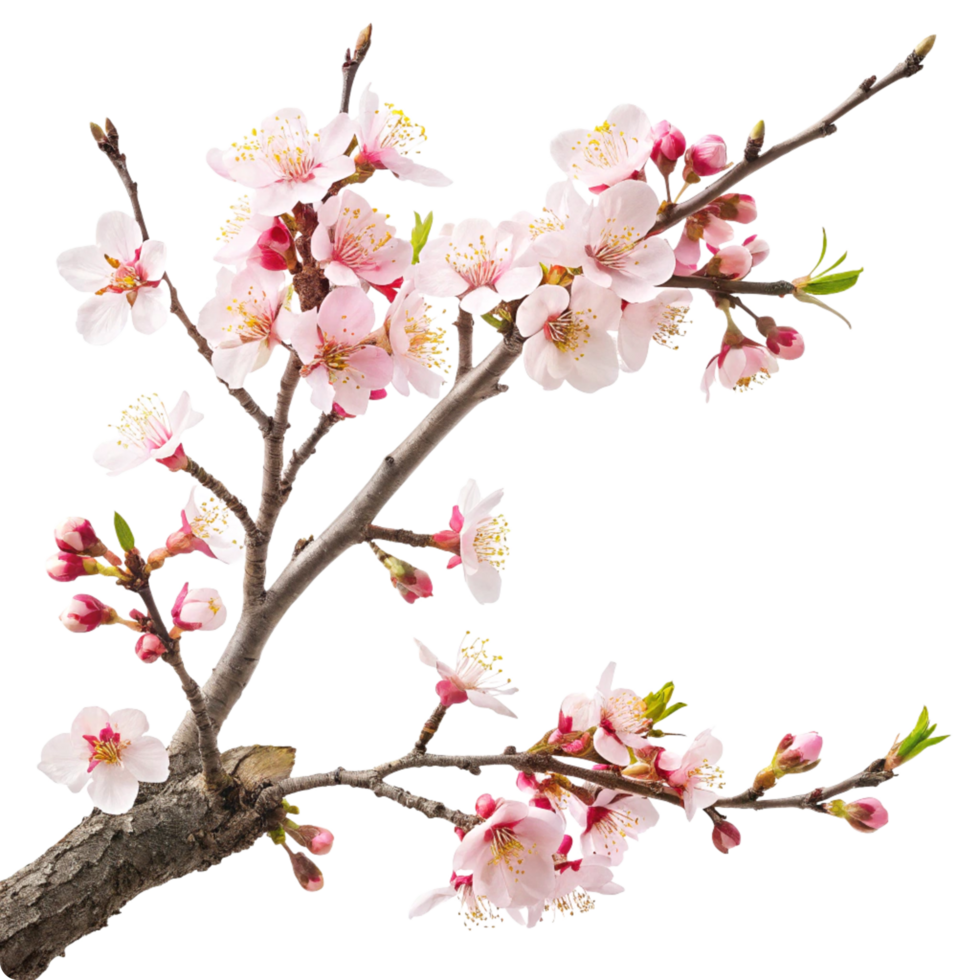 Beautiful Pink Almond Blossoms Branch Spring Flowers in Bloom png