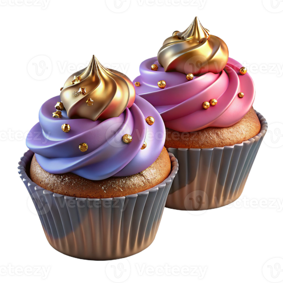 beautiful artistic Cupcakes Frosted Sprinkles Transparent for Bakery Websites authentic png