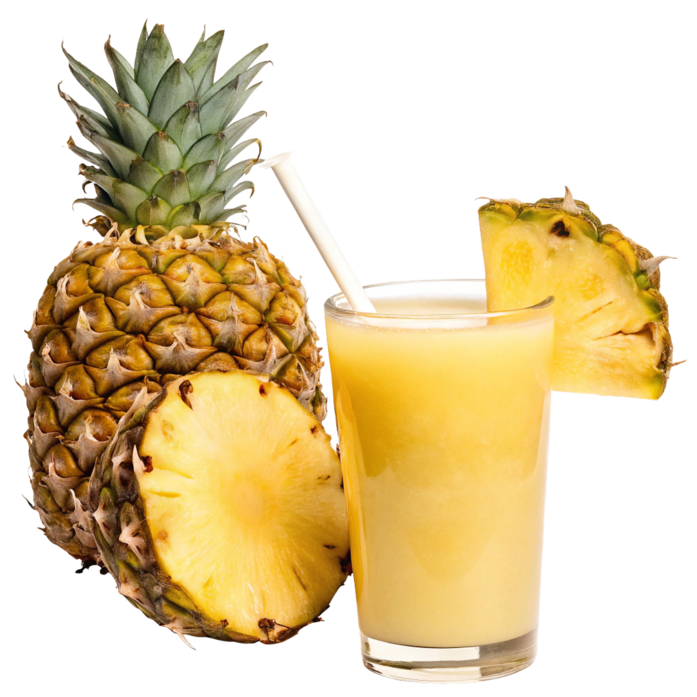 Refreshing Pineapple Smoothie with Whole Pineapple and Slices png