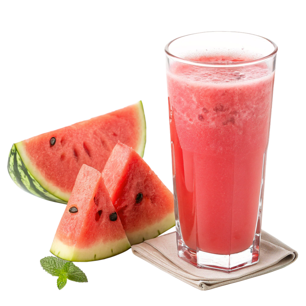 Refreshing Watermelon Smoothie with Slices of Juicy Watermelon and Mint png