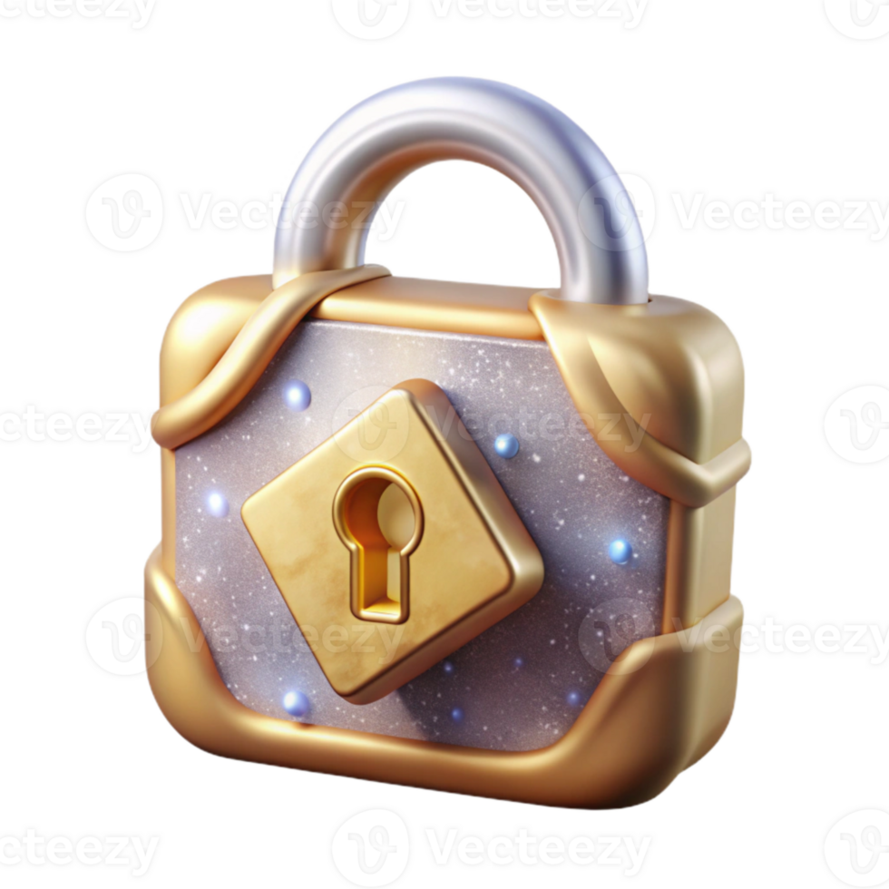 vibrant vintage Cybersecurity Lock Protection Icon Cutout for Data Security png