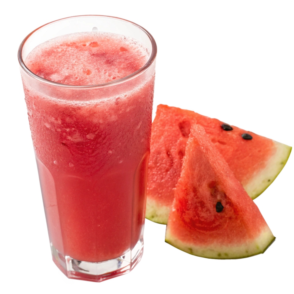 Watermelon Smoothie in a Glass with Watermelon Slices png