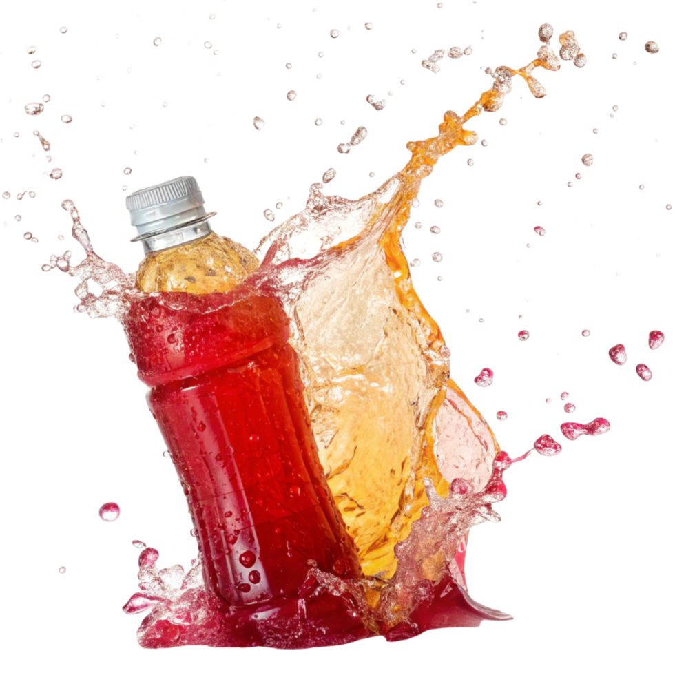 Refreshing Summer Drinks Splashing in a Dynamic Pose png