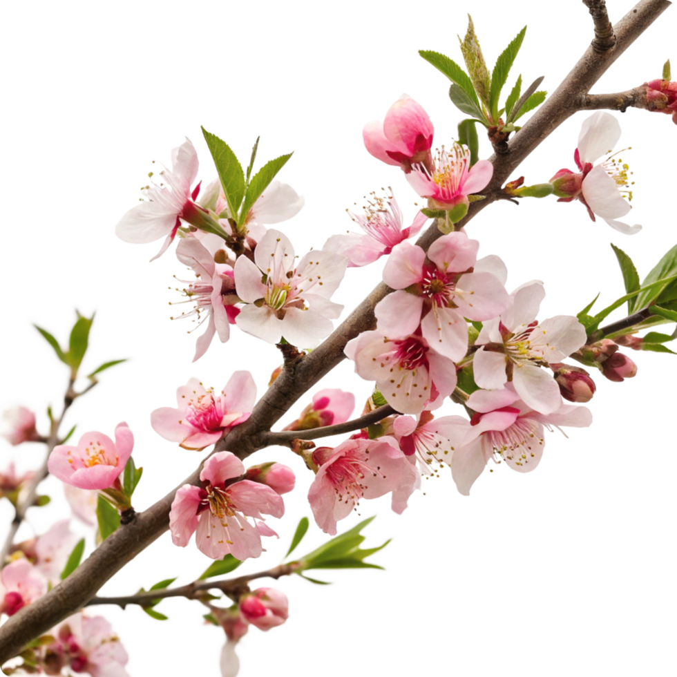 Beautiful Peach Blossoms in Full Bloom on a Branch png