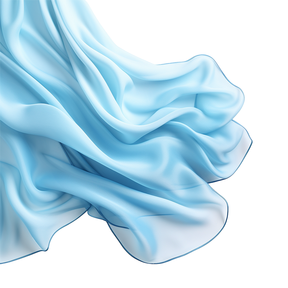 Elegant Draped Light Blue Silk Fabric Background Texture png