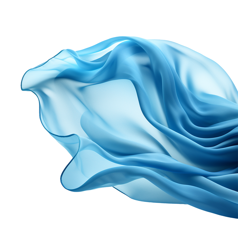 Abstract flowing light blue silk fabric textile background image png